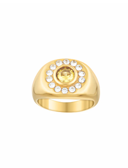 Heritage Crown Pinky - Gold/Citrine 4 - 14.8mm