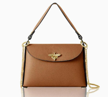 Large Bee Box Bag - Dark Tan