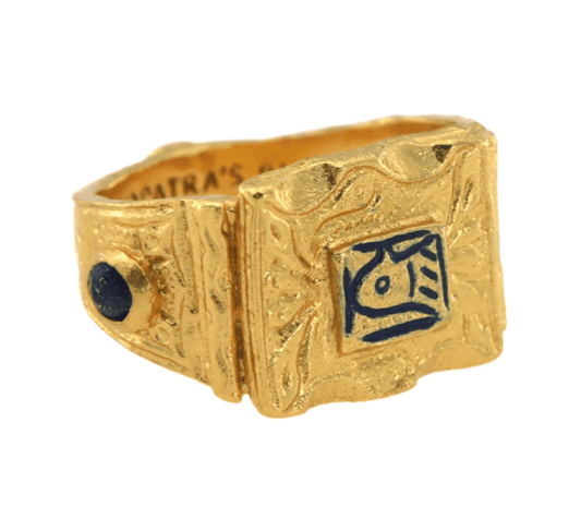 Samiram Ring with Lapis Lazuli - 18K Goild Plated