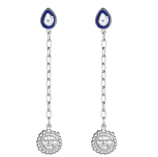 Gorgoneion Nazar Earrings - Sterling Silver