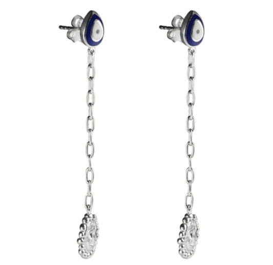 Gorgoneion Nazar Earrings - Sterling Silver