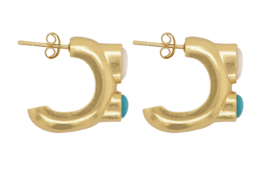 Aquitaine Earrings with Turquoise & Pearl