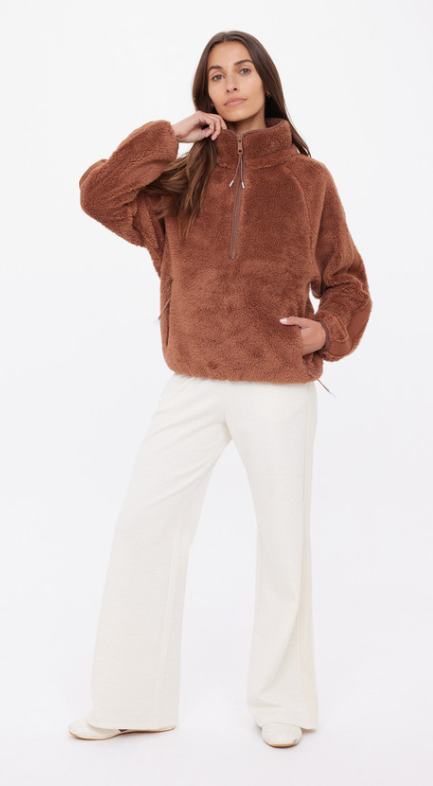 Harlow Fleece Pullover - Walnut