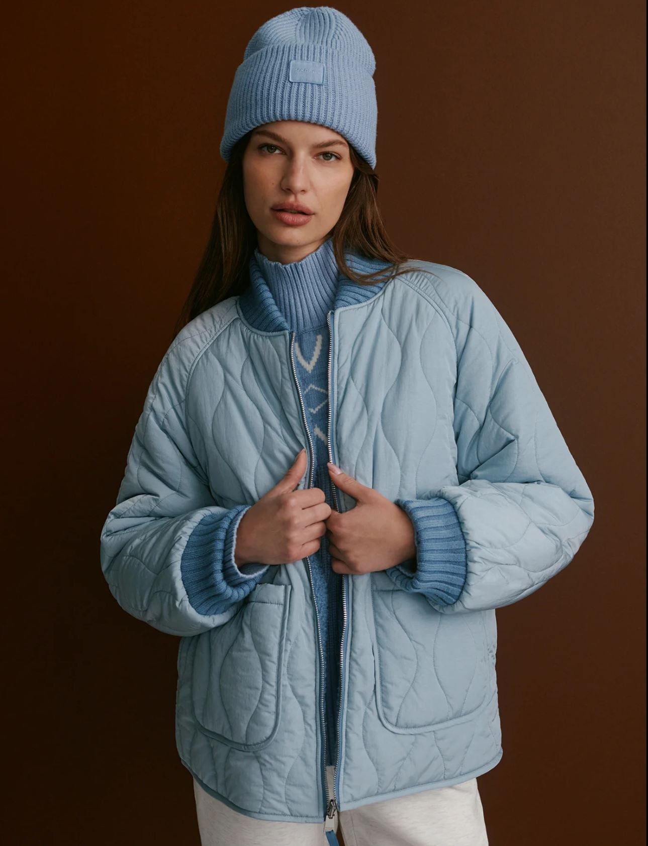 Serina Reversible Quilt  Jacket - Coronet Blue /  Ashley Blue