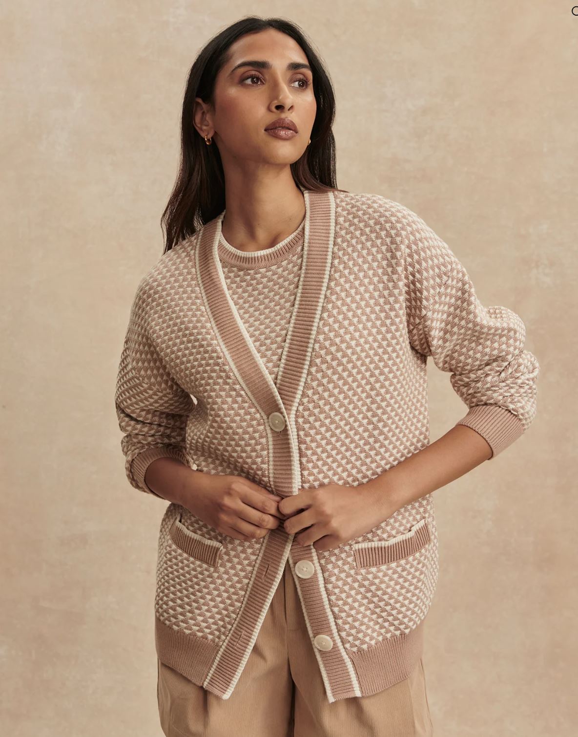 Tarran Stitch Knit Cardigan