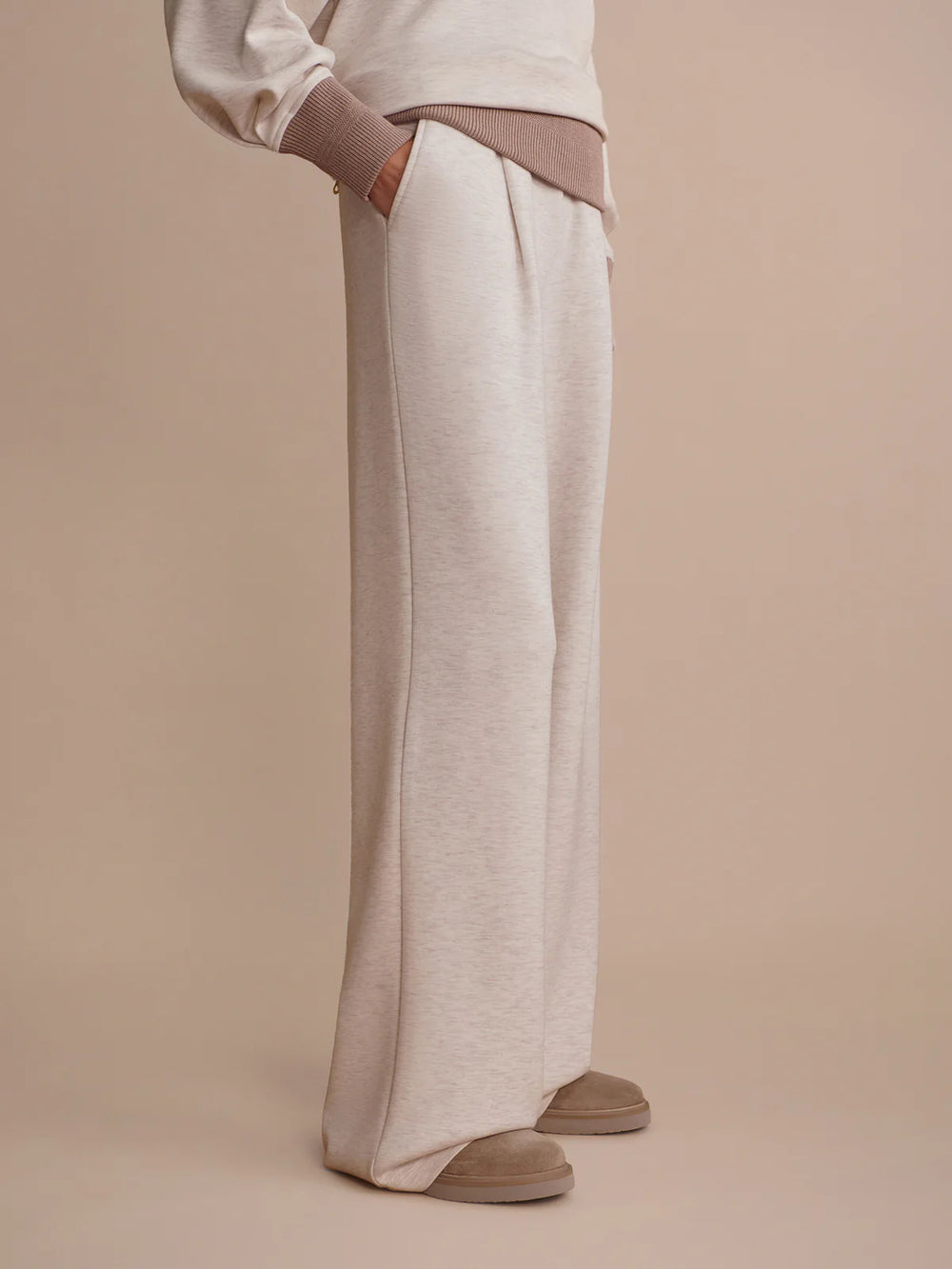 The Extra Wide Leg Pant 29.5 - Ivory Marl