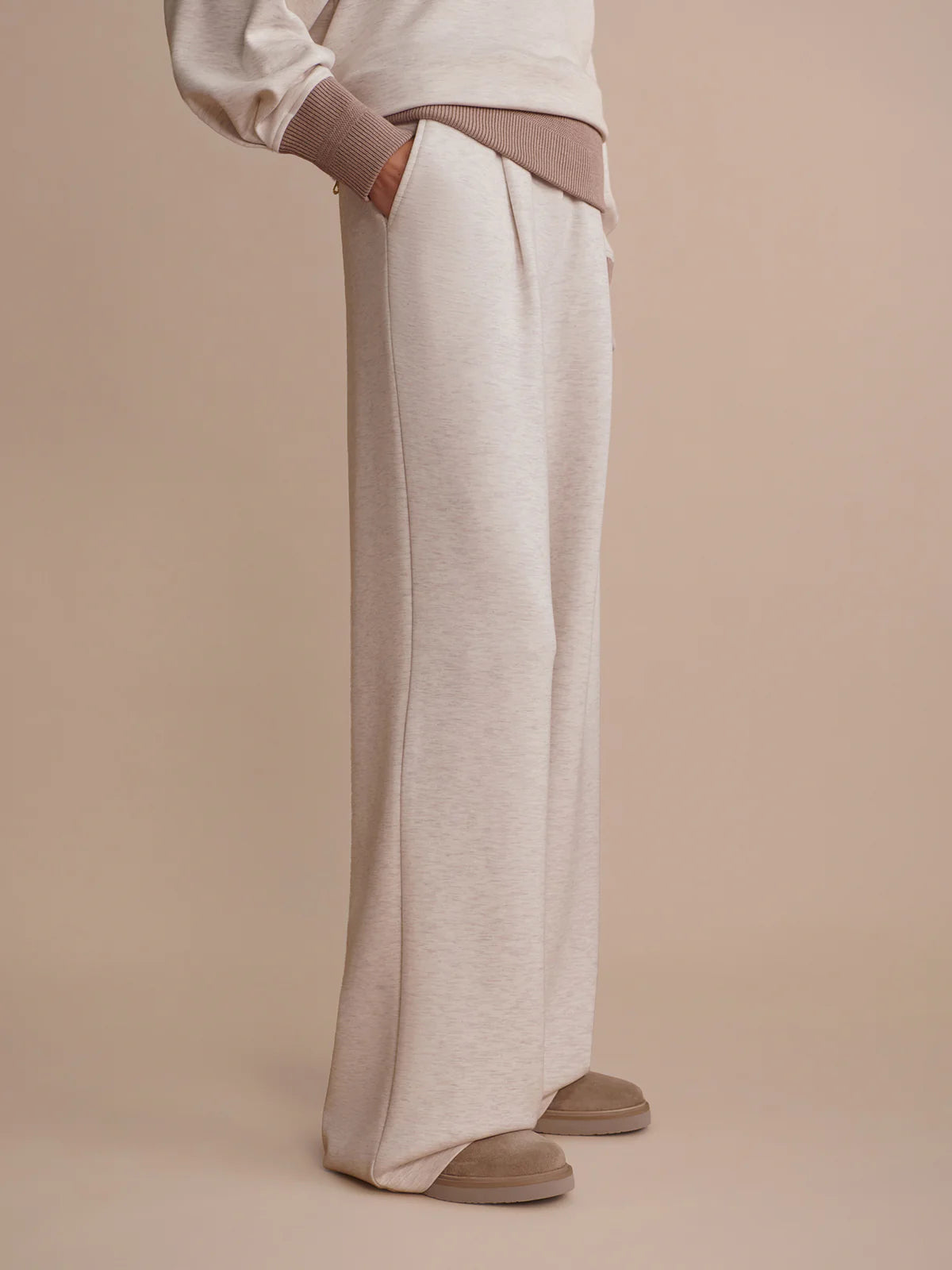 The Extra Wide Leg Pant 32 - Ivory Marl