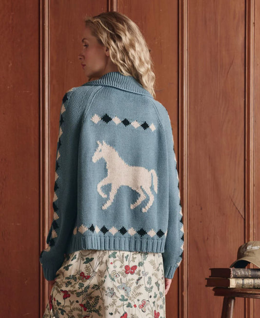 The Horse Lodge Cardigan - Blue Bell