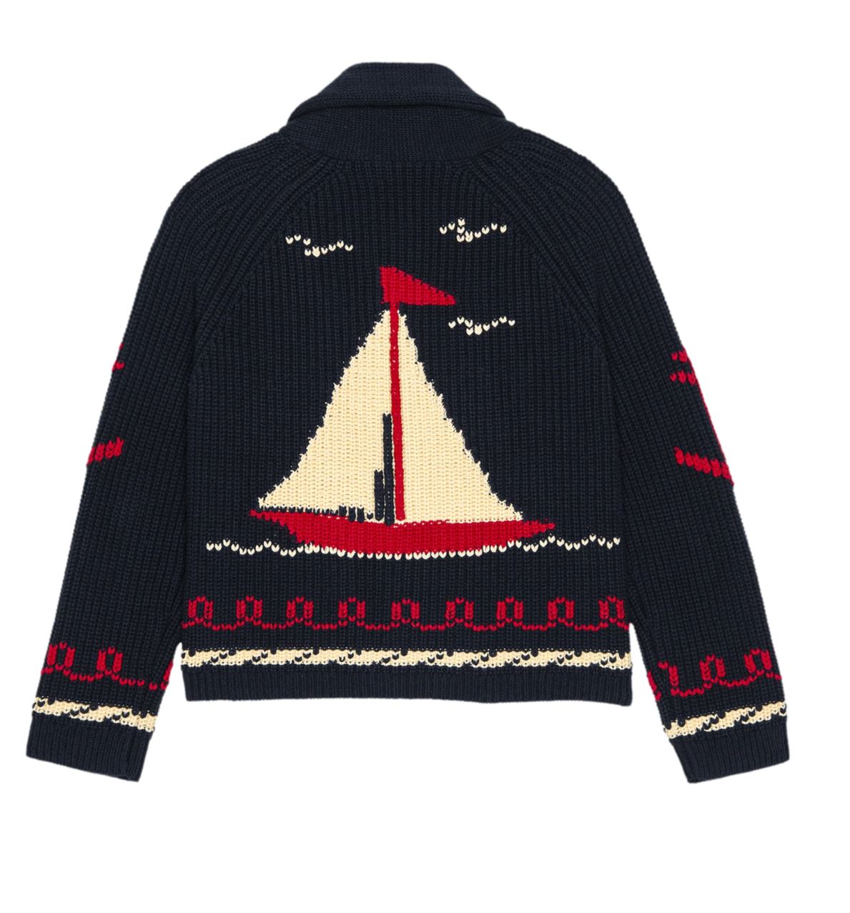 The Sail Boat Cardigan - Navy