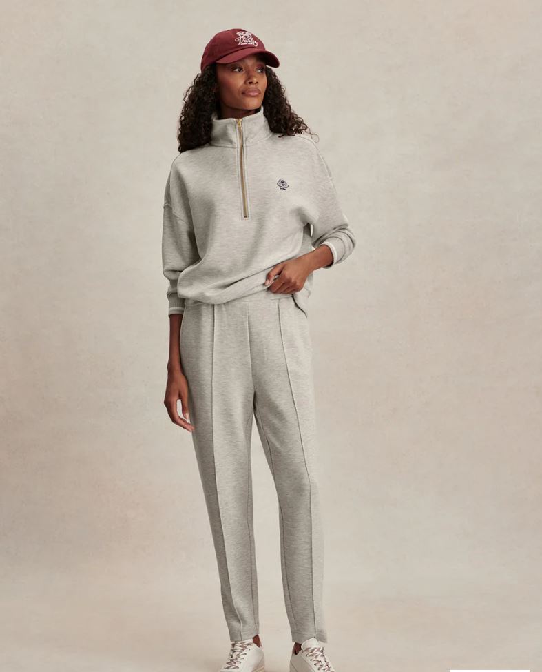 The Slim Pintuck Pant 27.5 - Light Grey Marl