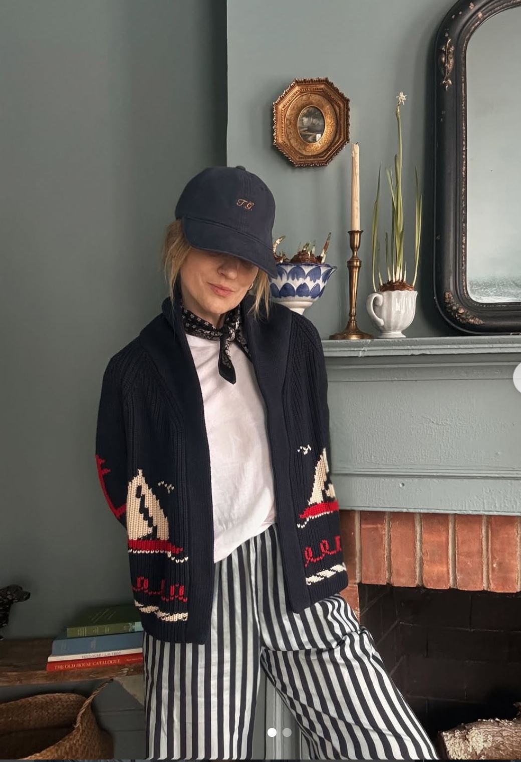 The Sail Boat Cardigan - Navy