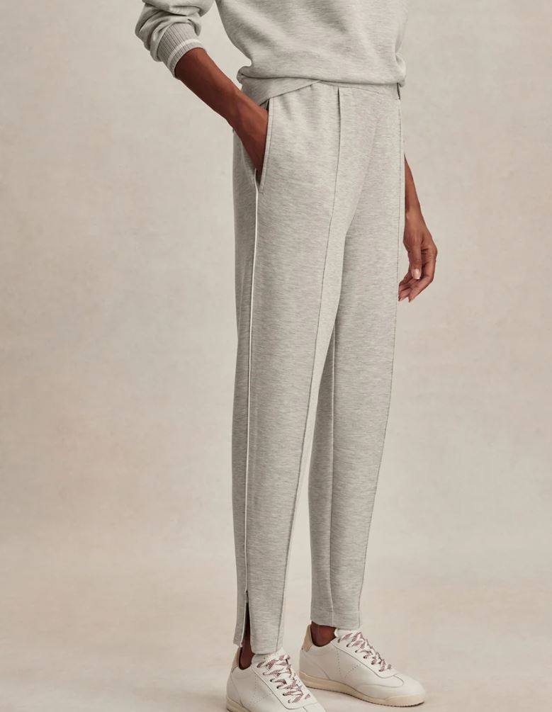 The Slim Pintuck Pant 27.5 - Light Grey Marl