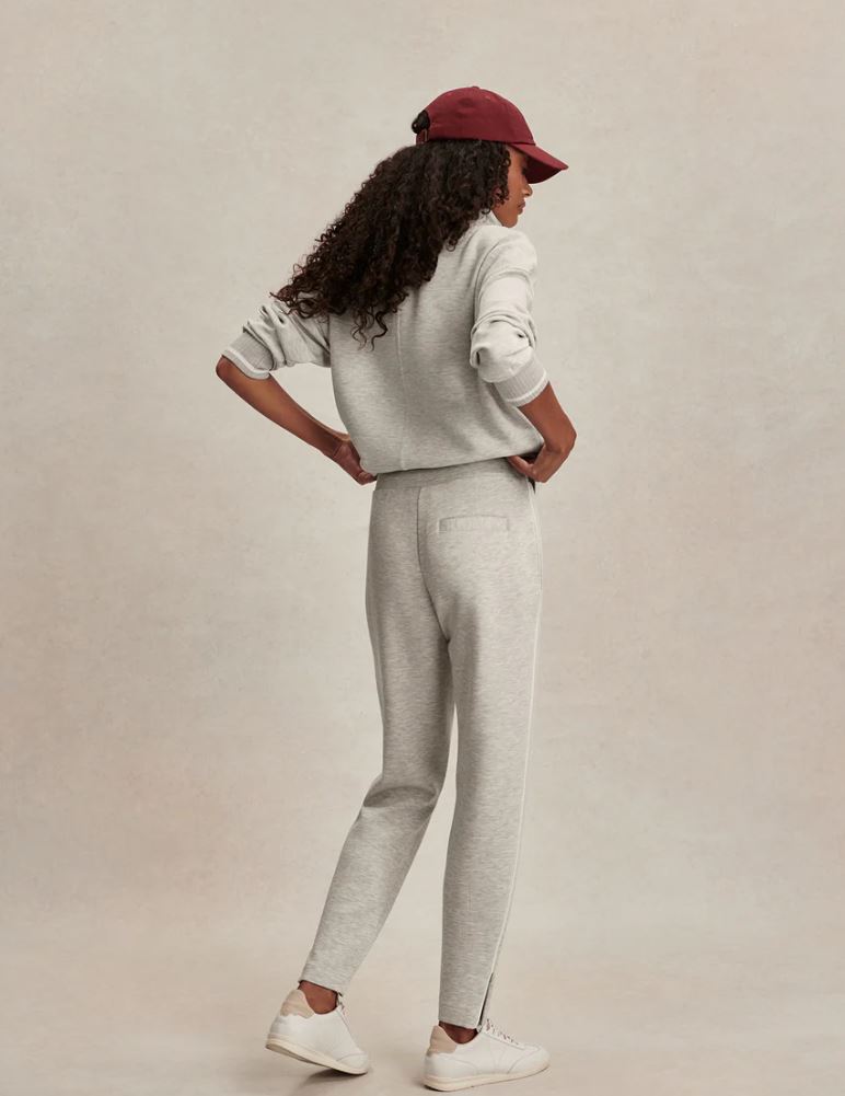The Slim Pintuck Pant 27.5 - Light Grey Marl