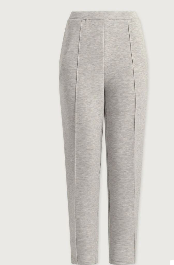 The Slim Pintuck Pant 27.5 - Light Grey Marl