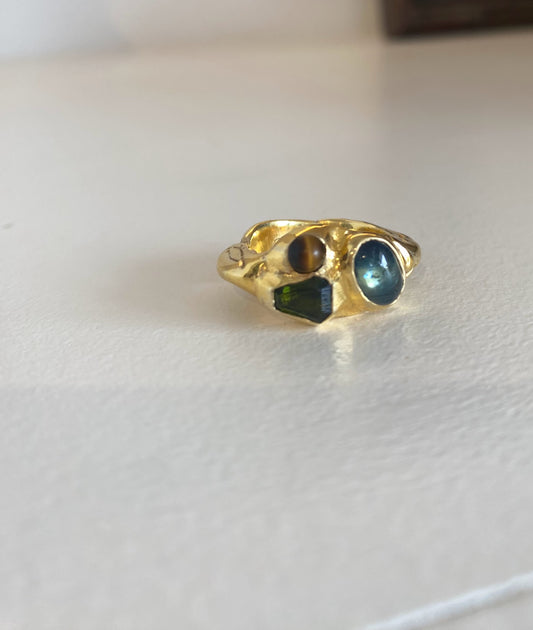 Vermeil Sapphire, Tourmaline & Tigers Eye