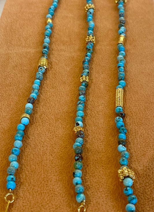 Vermeil Turquoise Beaded Necklace