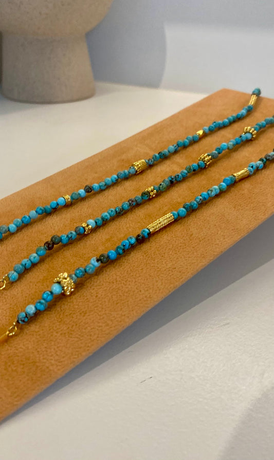 Vermeil Turquoise Beaded Necklace