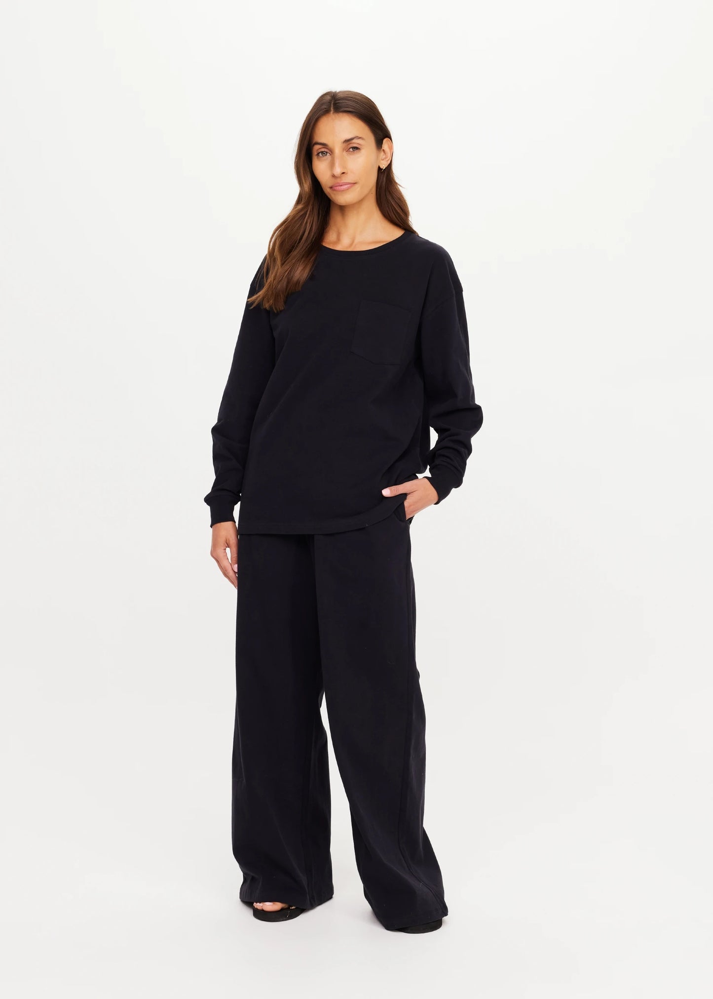 Soho Cara Long Sleeve Top - Black
