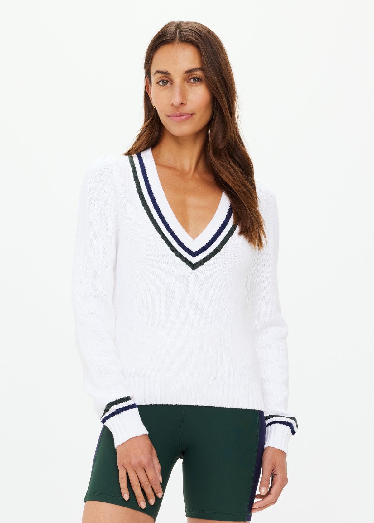 Sonny V Neck Knit Sweater - White