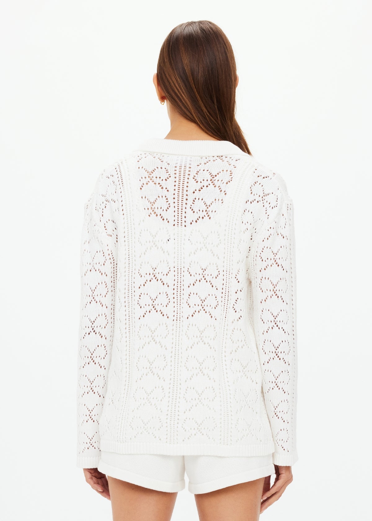 Lavalliere Malia Knit Shirt - White