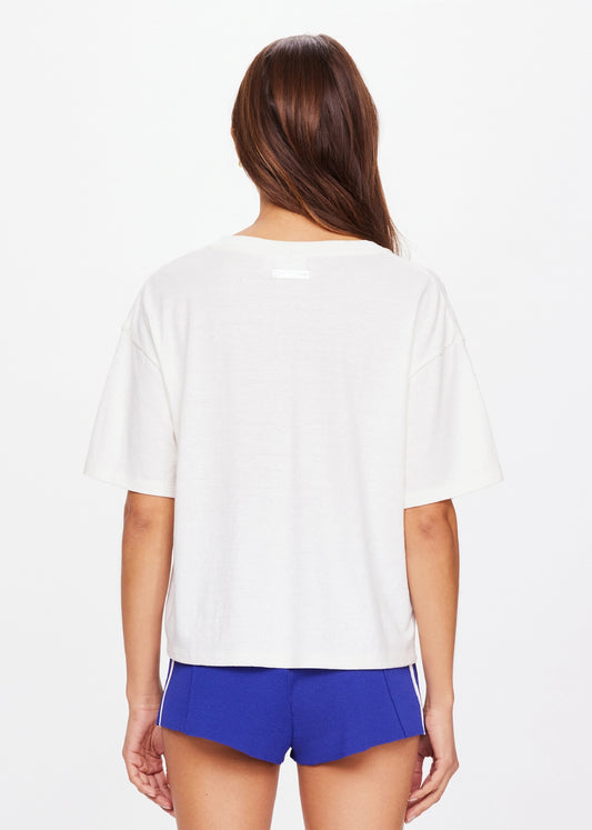 Elina V Neck Tee - White