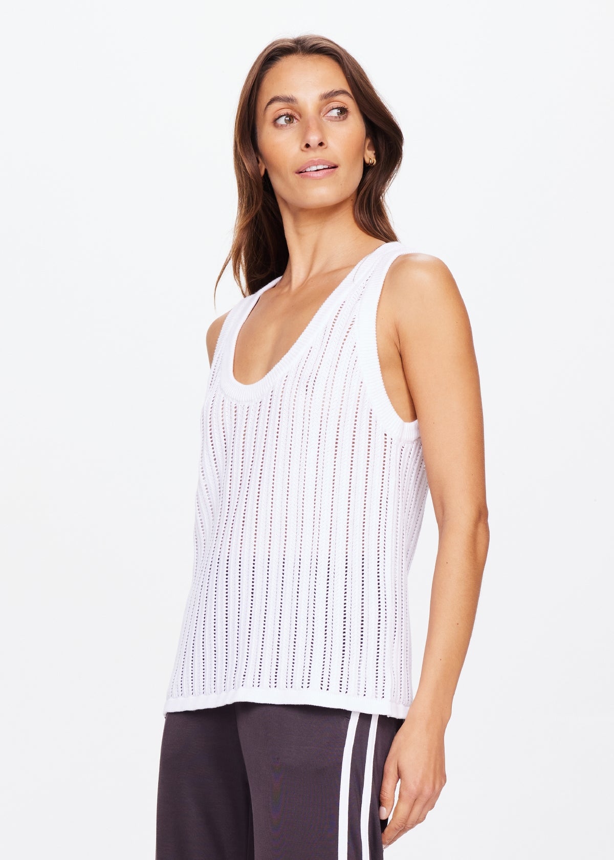 Muse Wales Knit Tank Top - White