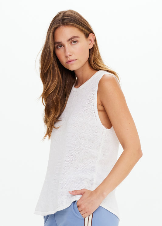 Knitted Tara Tank Top - White
