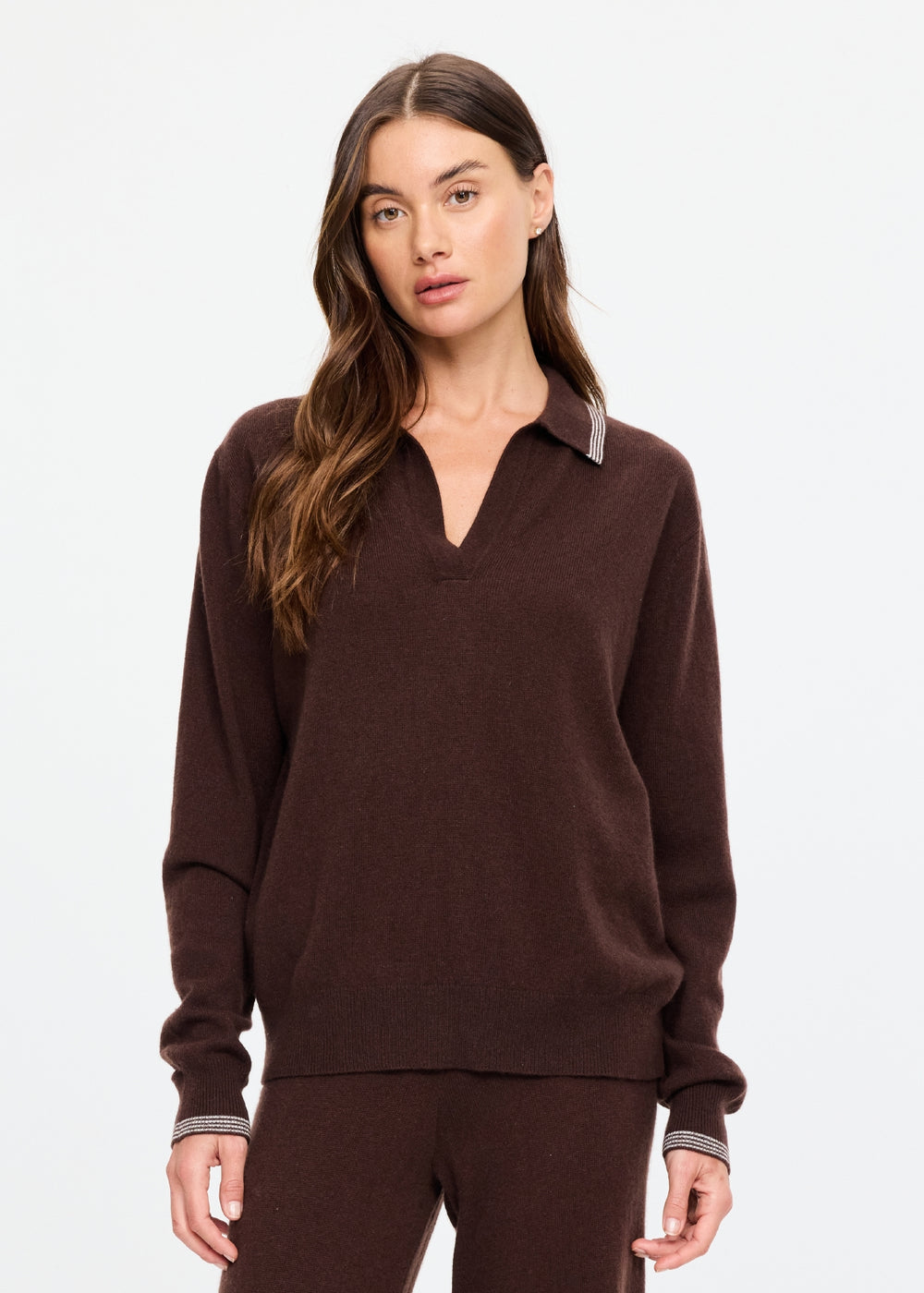 Coco Luna Cashmere Knit Top - Chocolate