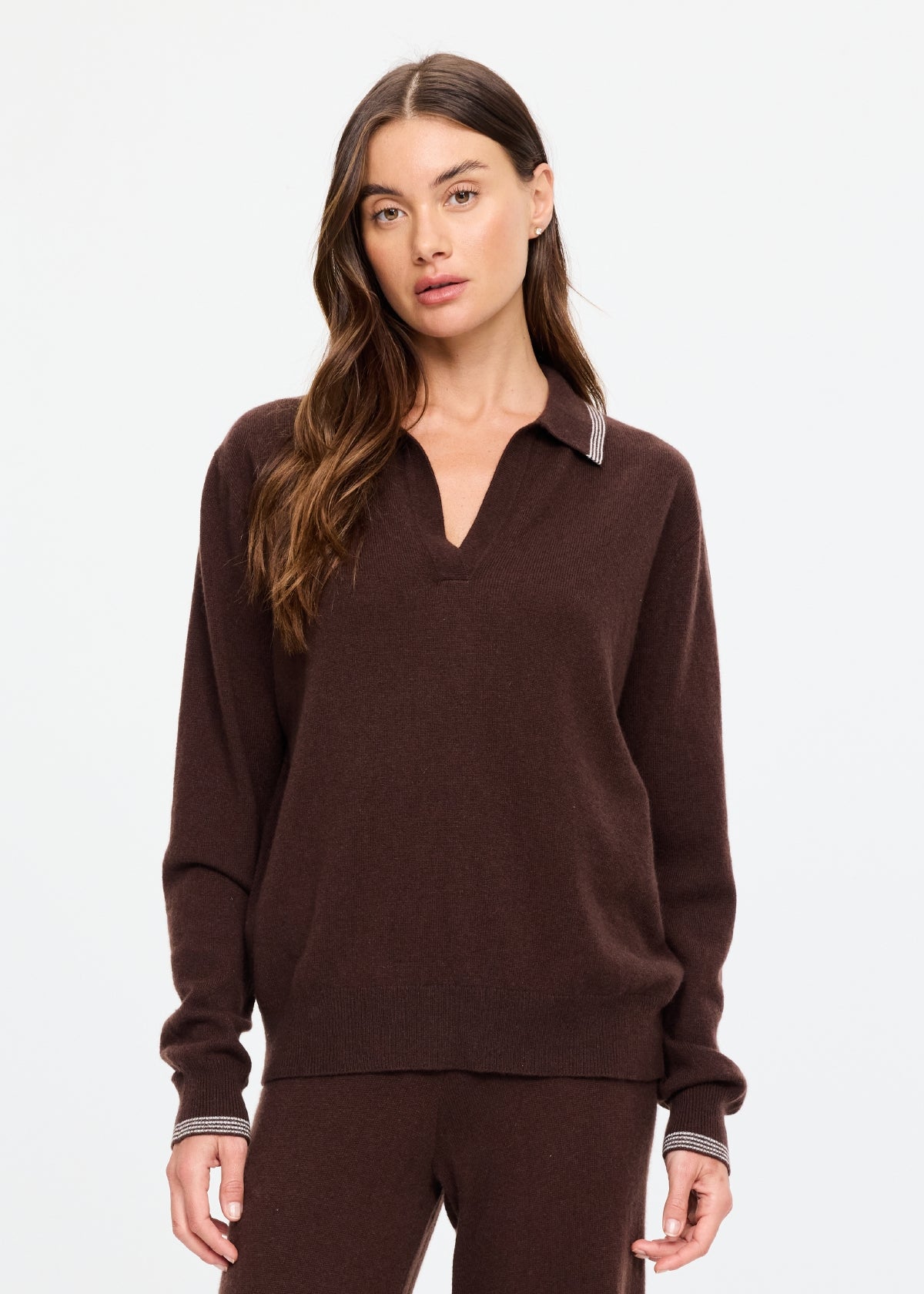 Coco Luna Cashmere Knit Top - Chocolate