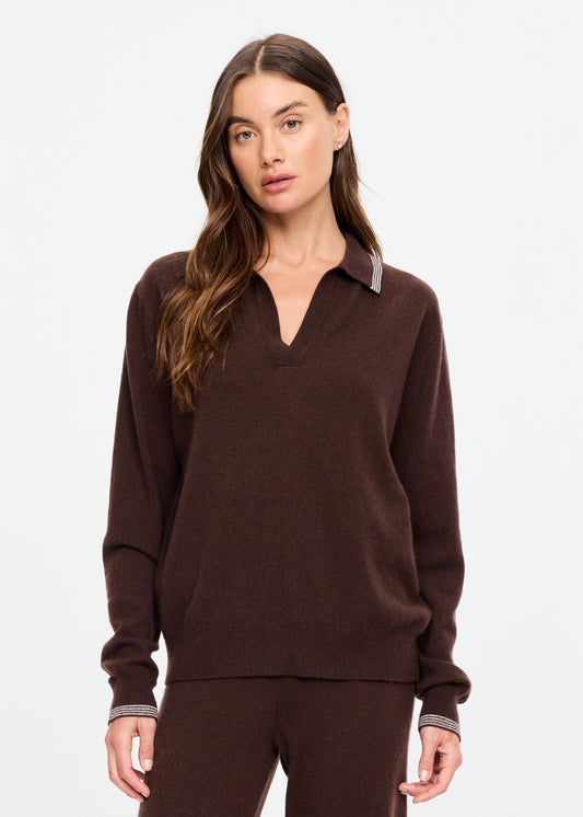 Coco Luna Cashmere Knit Top - Chocolate