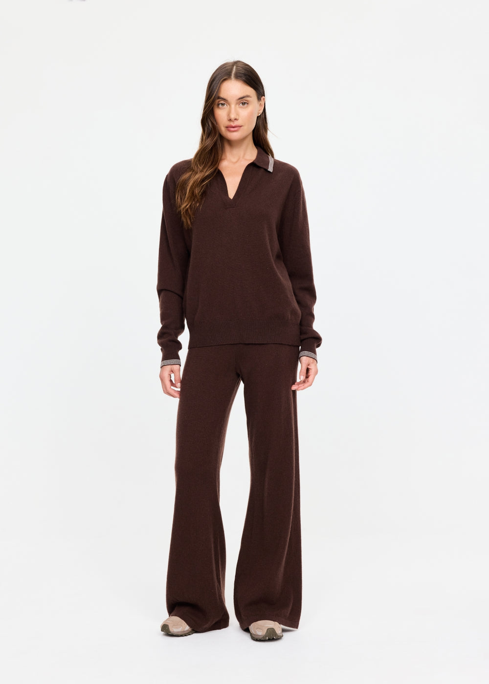 Coco Amelie Cashmere Knit Pant - Chocolate
