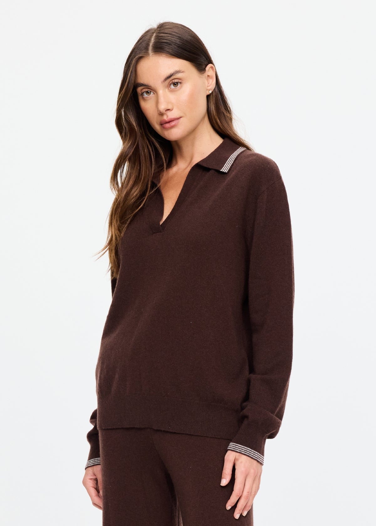 Coco Luna Cashmere Knit Top - Chocolate