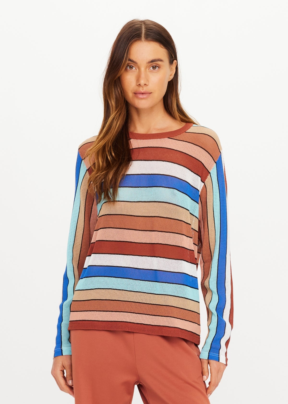 Iza Milla Long Sleeve Knit Top - Stripe