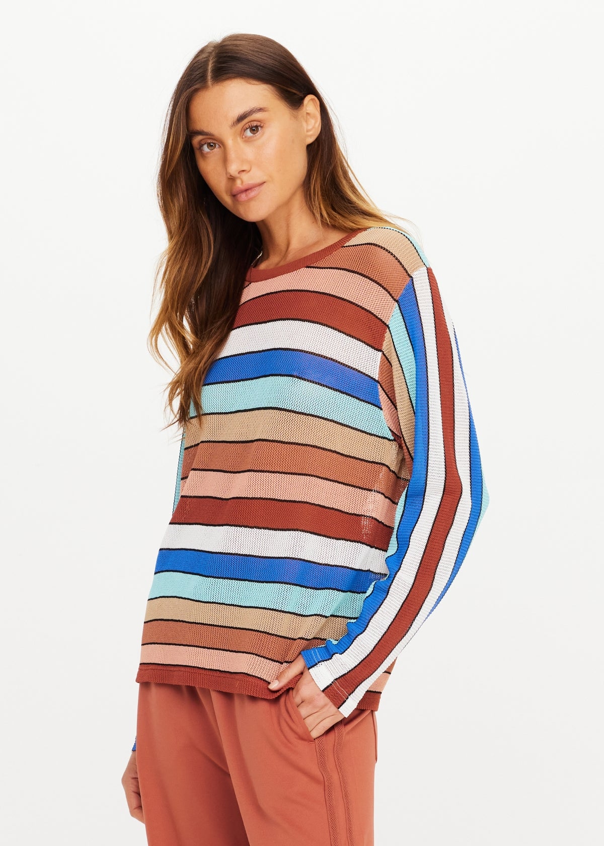 Iza Milla Long Sleeve Knit Top - Stripe