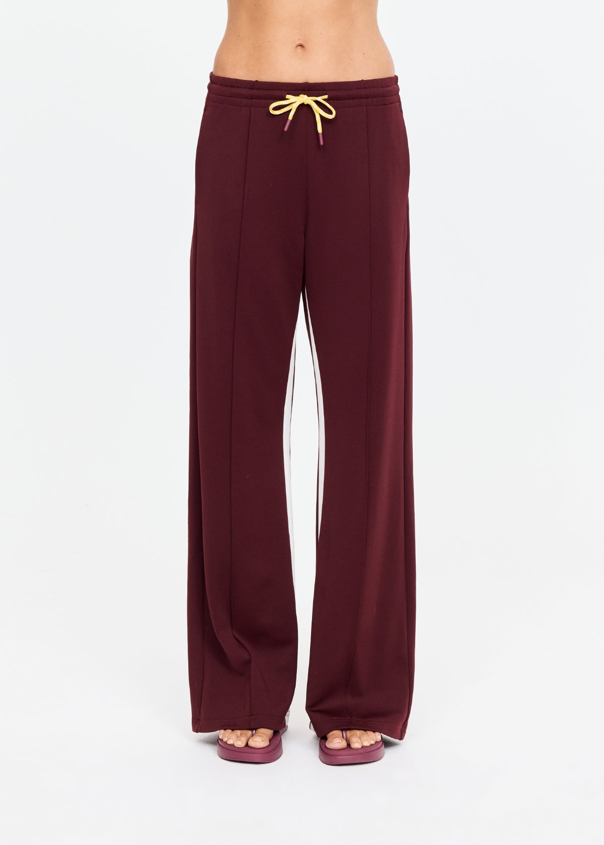 Marnie Panelled Wide Leg Pant - Maroon