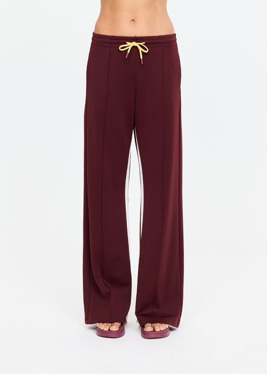 Marnie Panelled Wide Leg Pant - Maroon