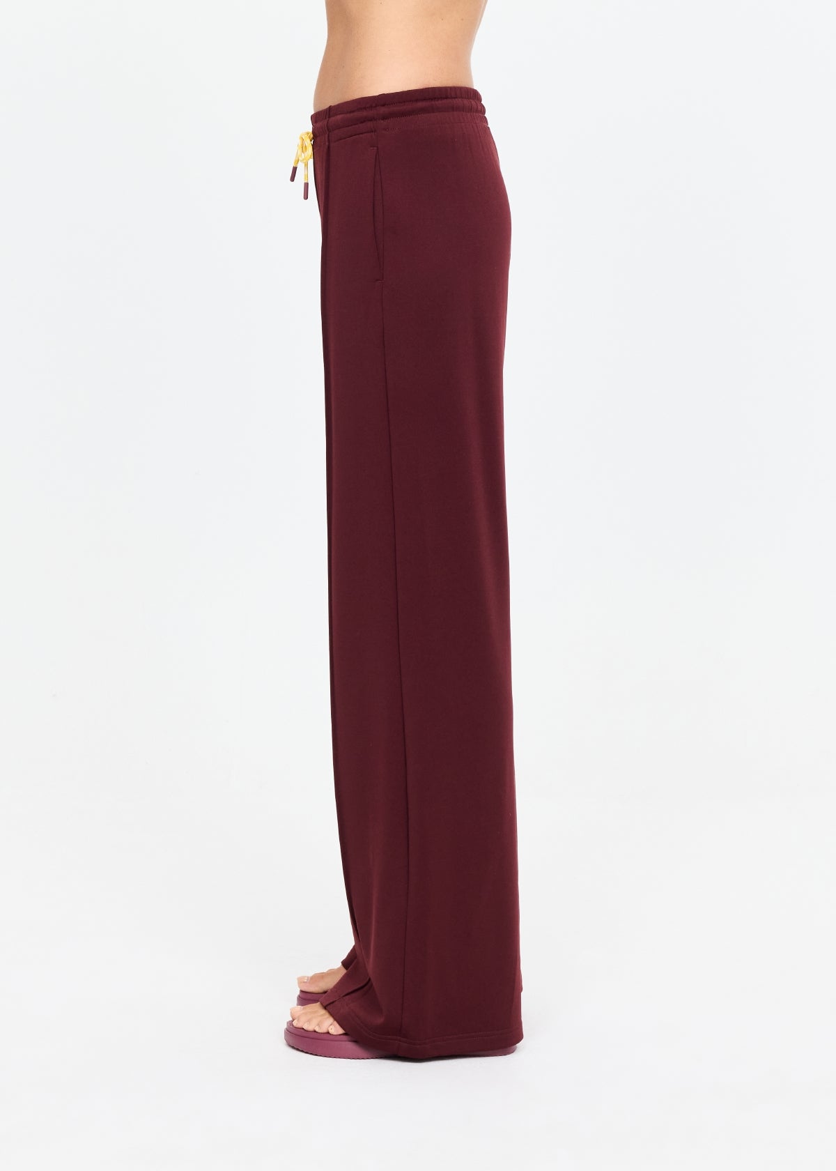 Marnie Panelled Wide Leg Pant - Maroon