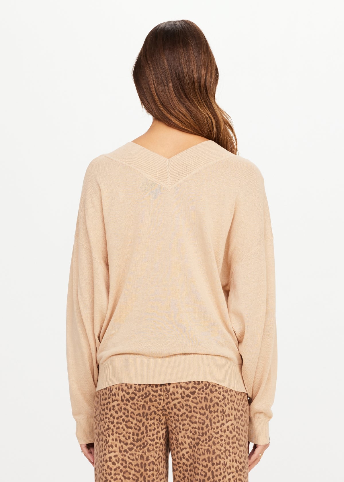 Bonita V Neck Knit - Natural