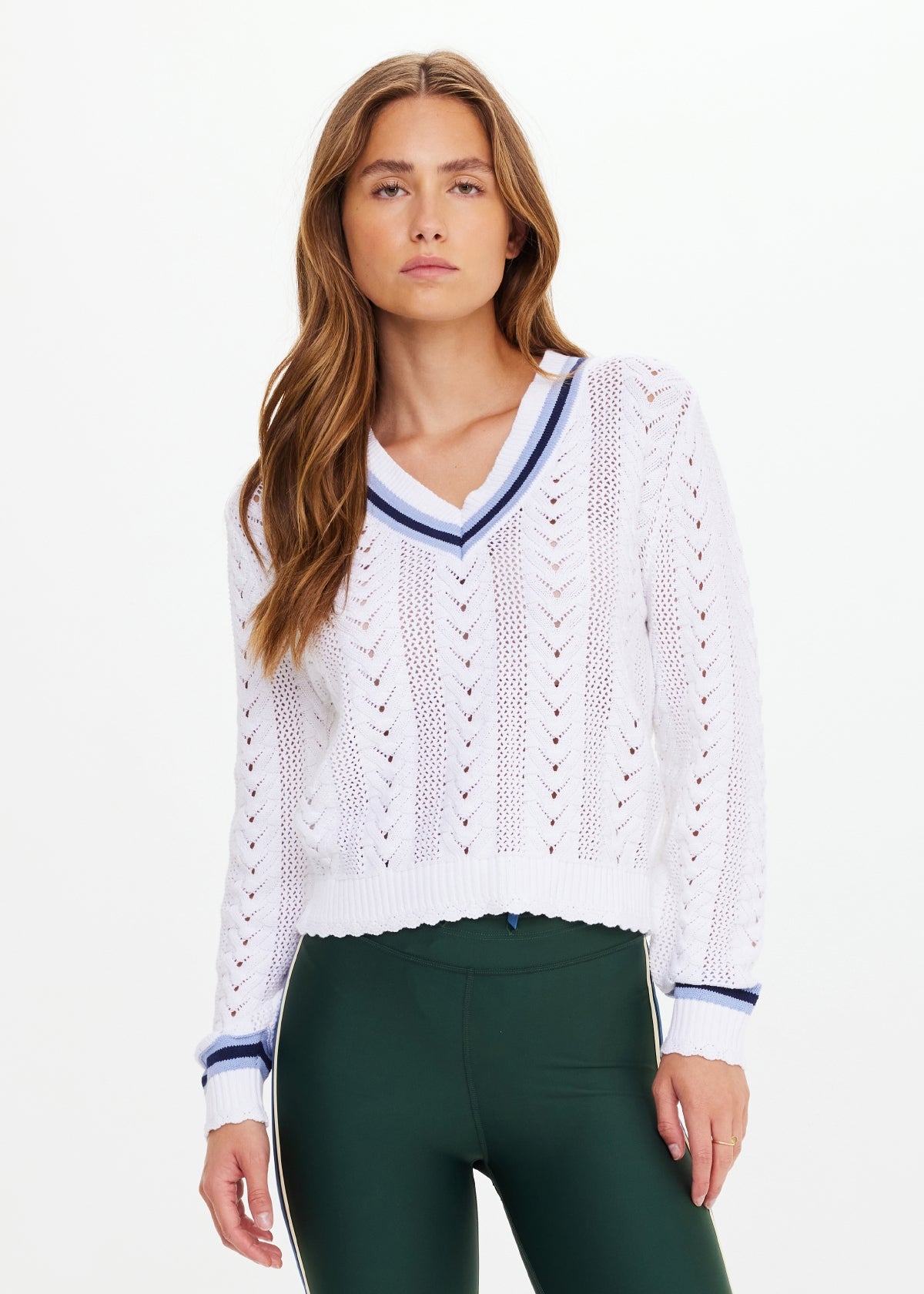 Citta Sonny V Neck Sweater - White