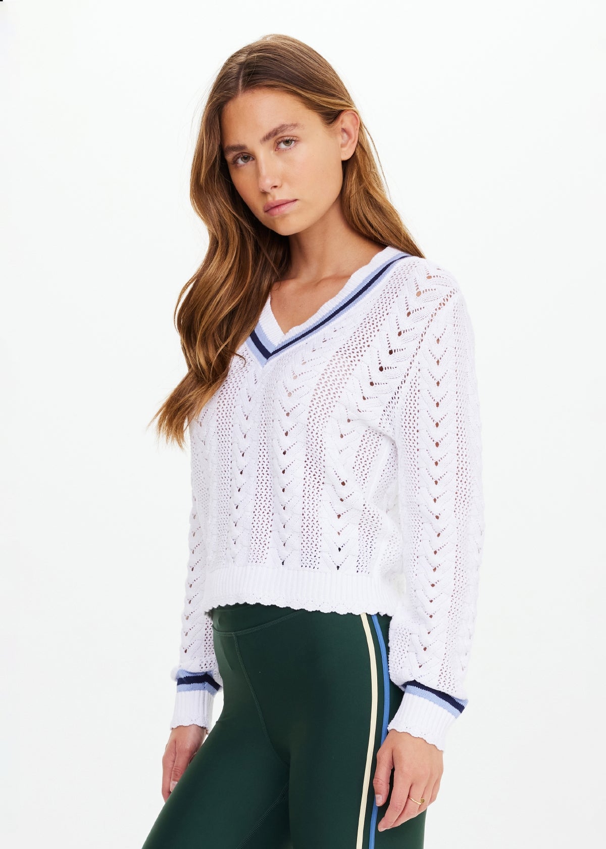 Citta Sonny V Neck Sweater - White