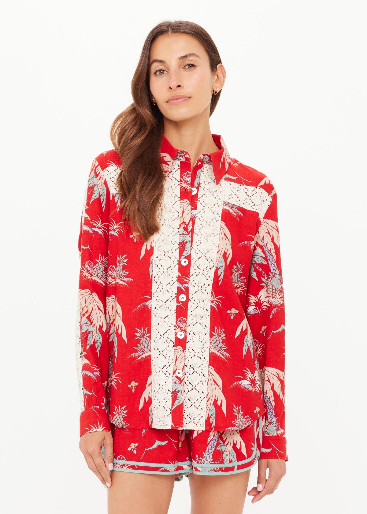 Palma Bobbi Collared Shirt - Red