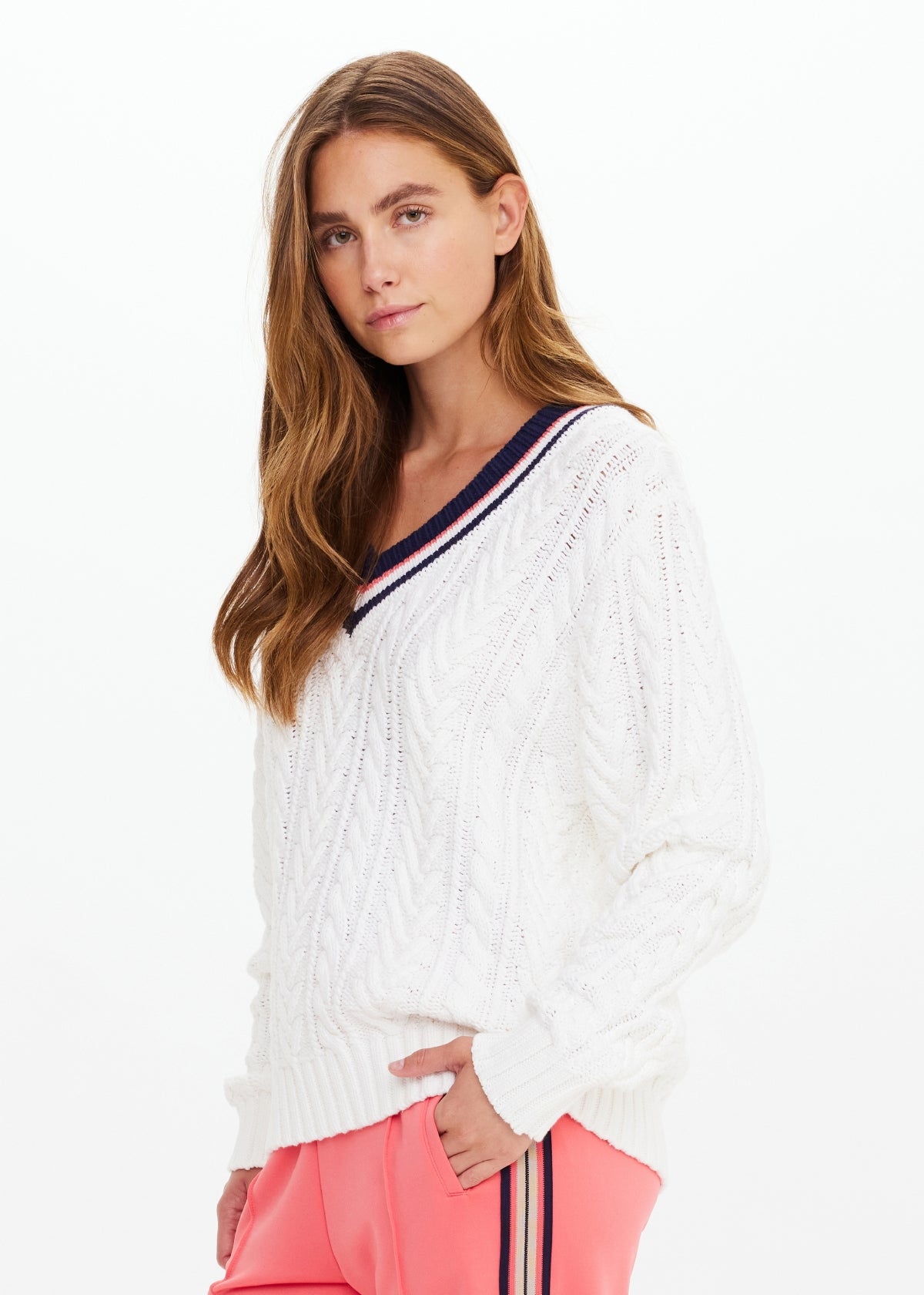 Espada Louie V Neck Sweater - Creme