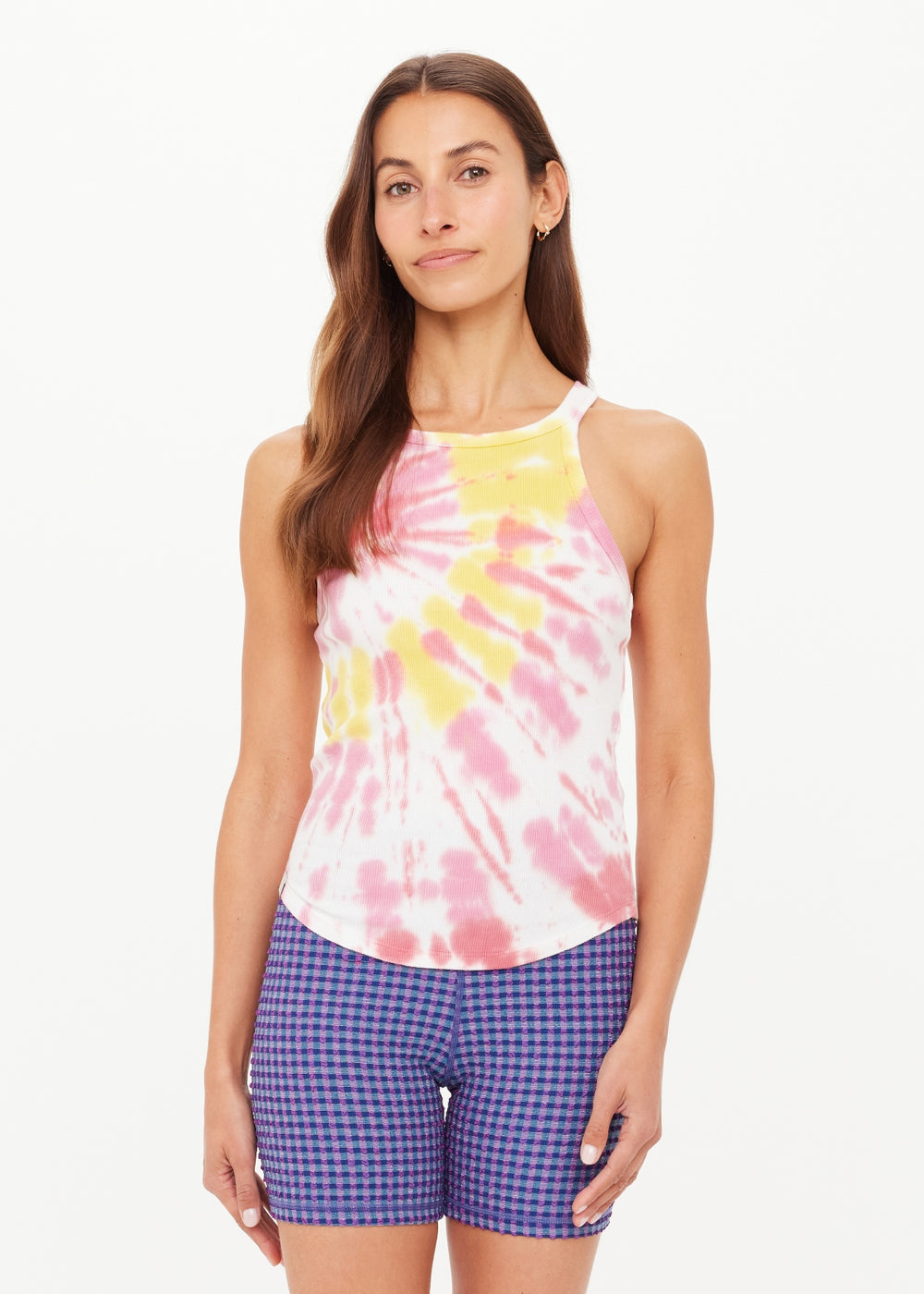 Asher Racerback Tank Top - Pink Tie-Dye