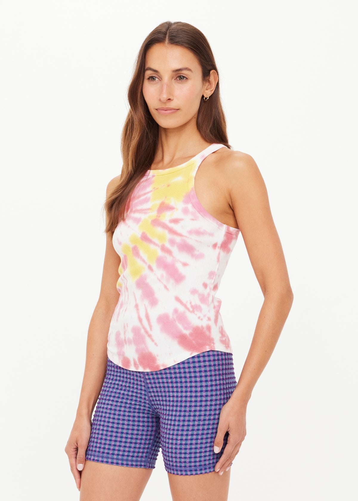 Asher Racerback Tank Top - Pink Tie-Dye
