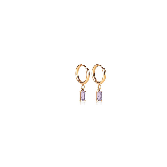 Luxe Drop Huggie Earrings - Tanzanite