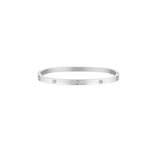 Dylan Bangle Silver - Celestial Clear