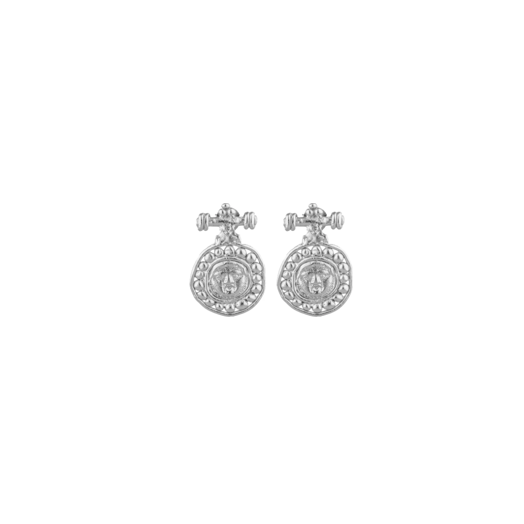 Gorgoneion Akritis Earrings - Sterling Silver