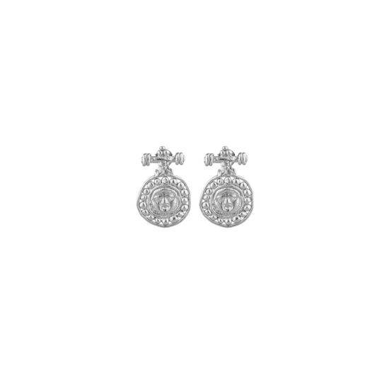 Gorgoneion Akritis Earrings - Sterling Silver