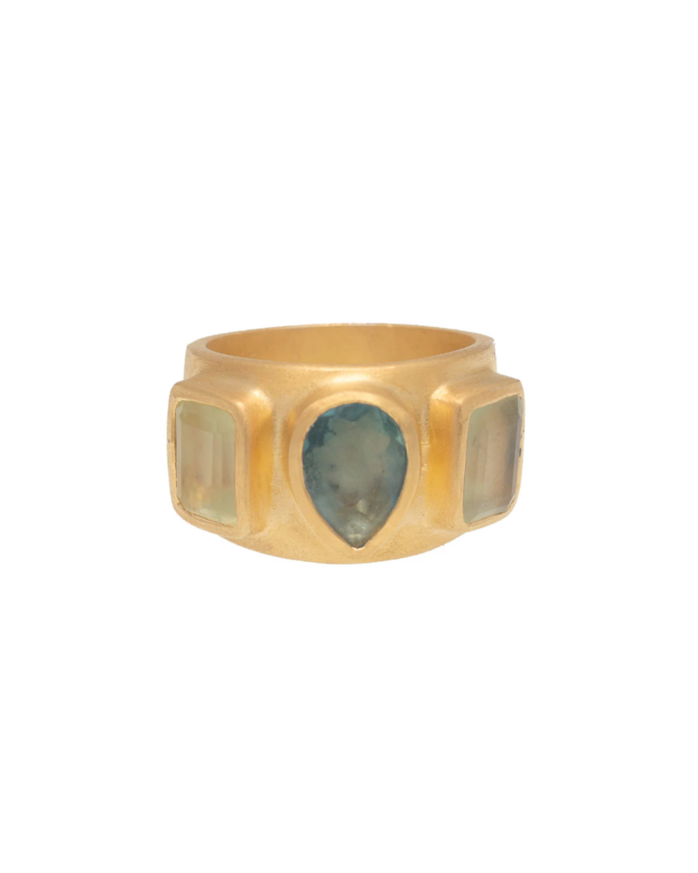 Anokhi Ring with Green Aventurine and Labradorite