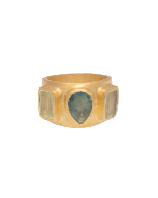 Anokhi Ring with Green Aventurine and Labradorite